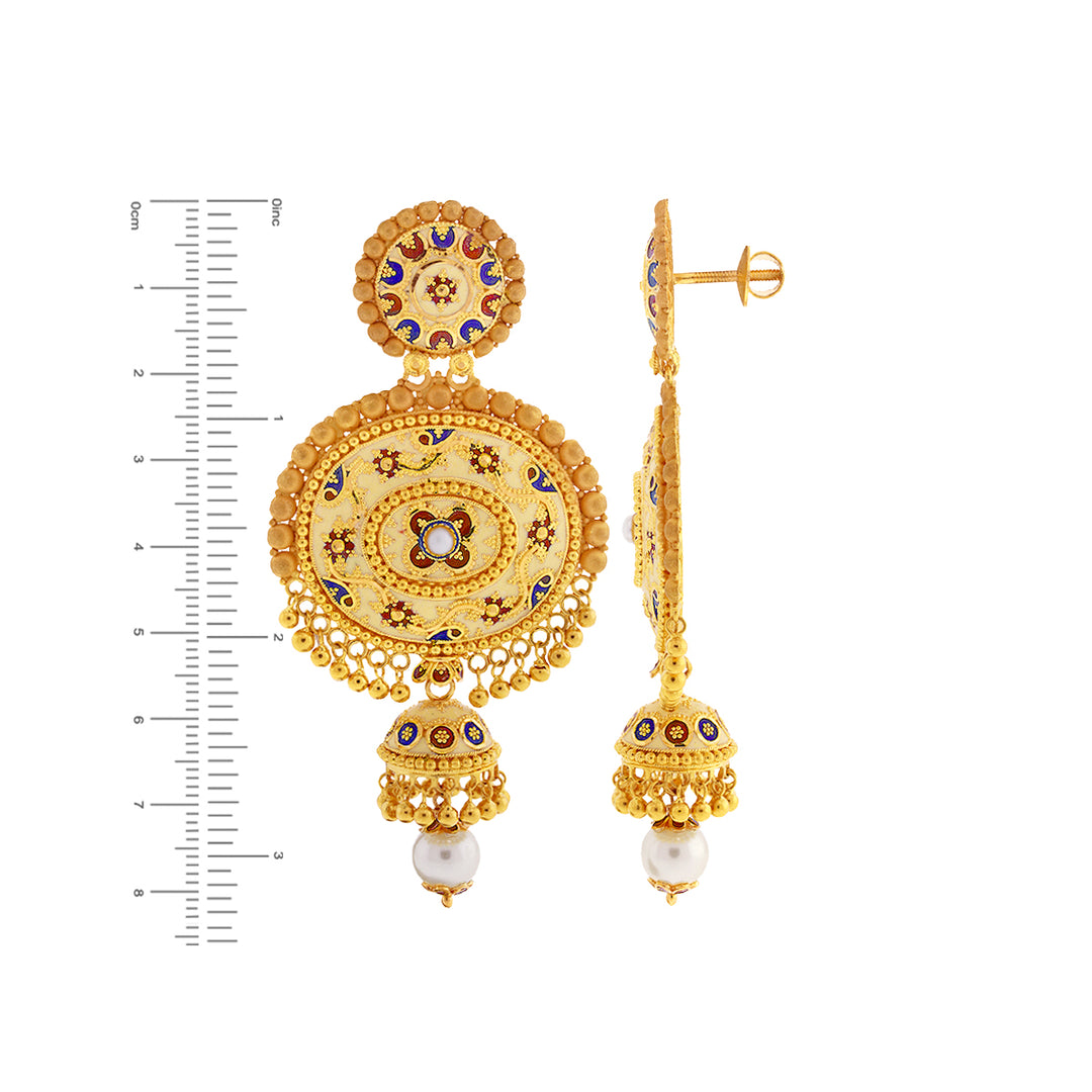 Mesmerizing Patta Haaram with Minakari & Pearls in 22K Gold