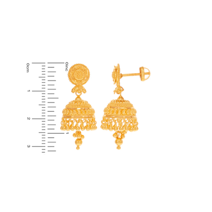 Mesmerizing Floral Necklace Set in 22K Gold