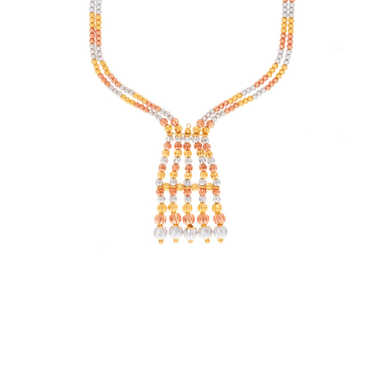 Enchanting Three tone Patta Haarm in 22K Gold