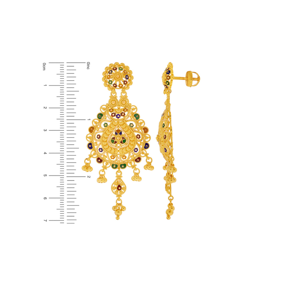 Alluring Necklace Set With Minakari in 22K Gold