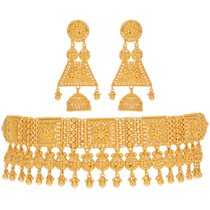 Artistic Choker Set in 22K Gold