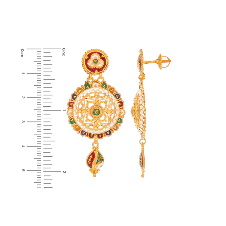 Artisan Minakari Hansli Necklace Set in 22K Gold