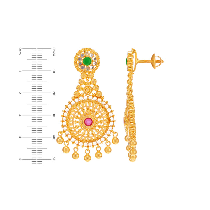 Charming Paata Haaram With Gemstones in 22K Gold