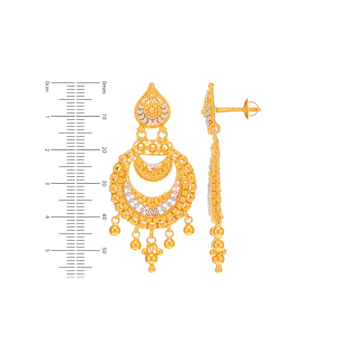 Artistic Two tone Necklace Set in 22K Gold