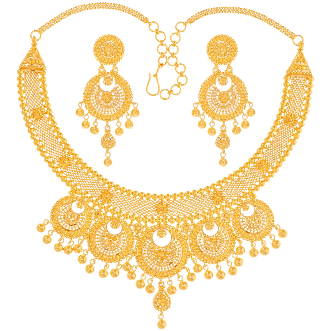 Precious Necklace Set in 22K Gold