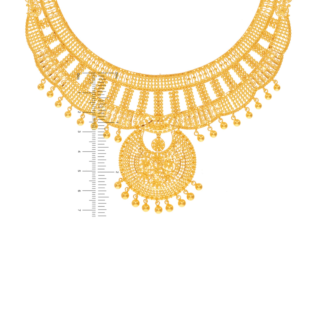 Artistic Necklace Set in 22K Gold