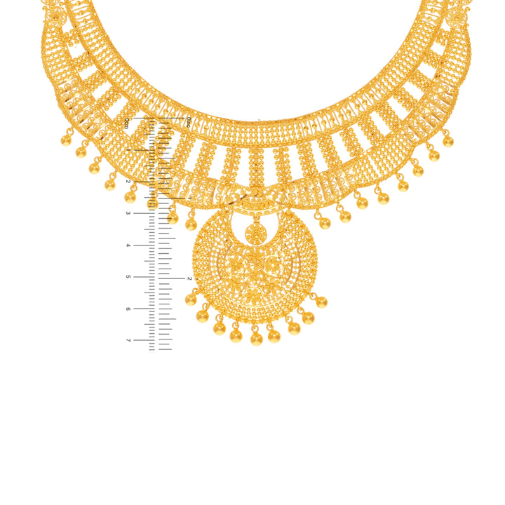 Artistic Necklace Set in 22K Gold