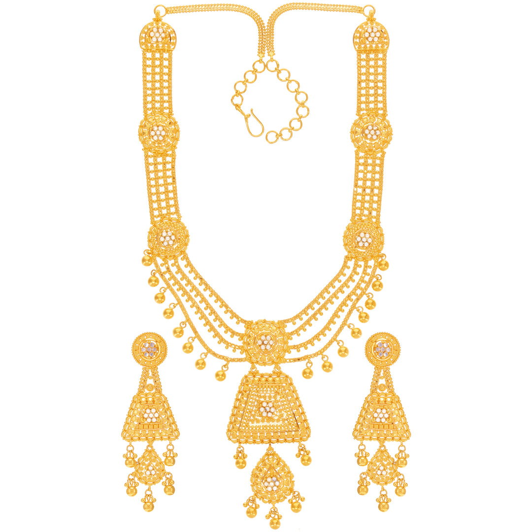 Precious Paata Haaram With Gemstone in 22K Gold