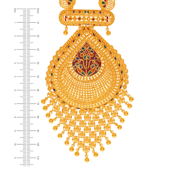 Captivating Minakari Paata Haaram in 22K Gold