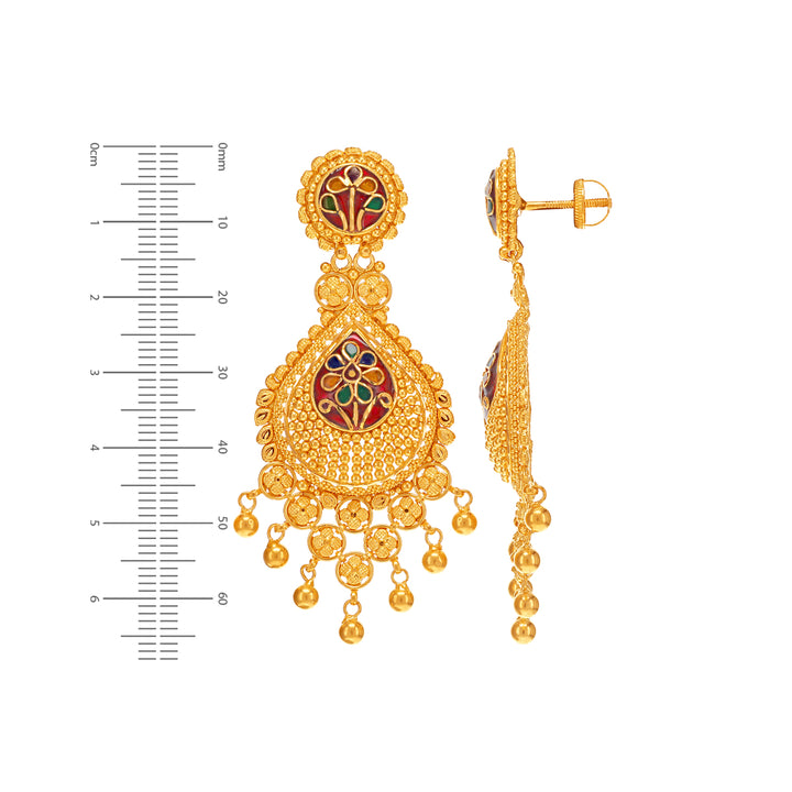 Captivating Minakari Paata Haaram in 22K Gold