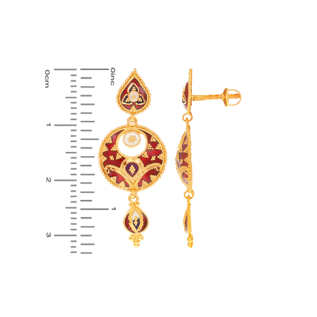 Gorgeous Minakari Necklace Set in 22K Gold