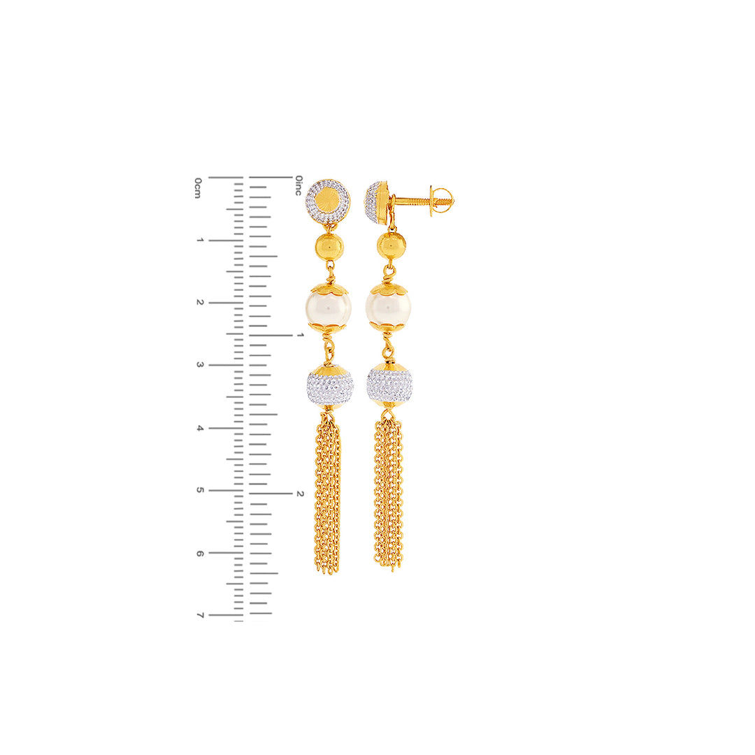 Precious Two tone Ball Necklace Set With Gemstones in 22K Gold