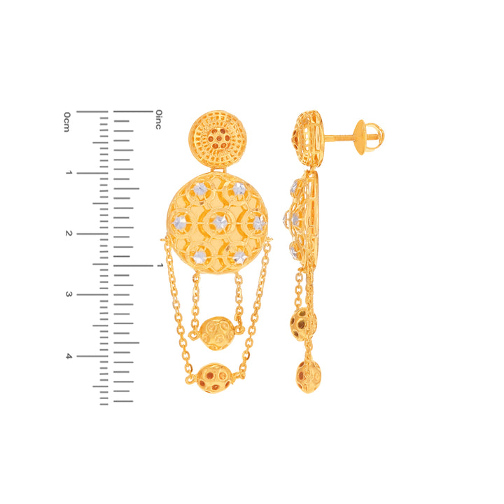 Charming Two tone Necklace Set in 22K Gold