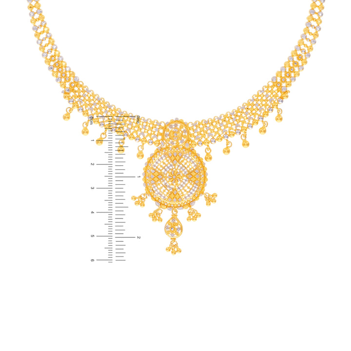 Precious Two tone Necklace Set in 22K Gold