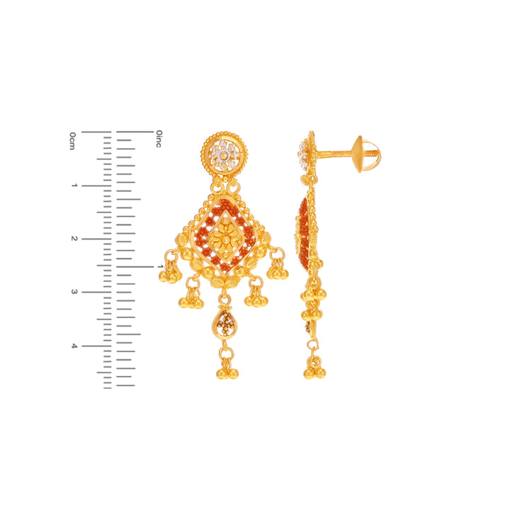 Mesmerizing Three tone Patta Haaram in 22K Gold