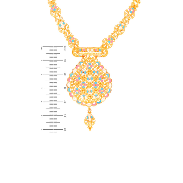 Gorgeous Minakari Paata Haaram in 22K Gold