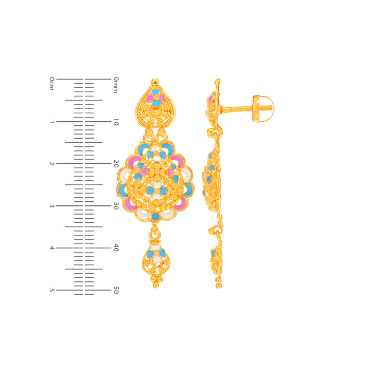 Gorgeous Minakari Paata Haaram in 22K Gold