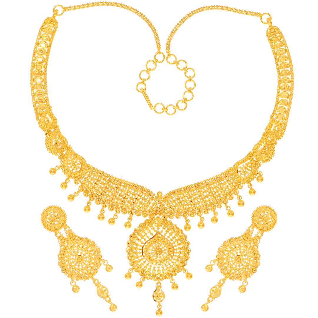 Precious Necklace Set in 22K Gold