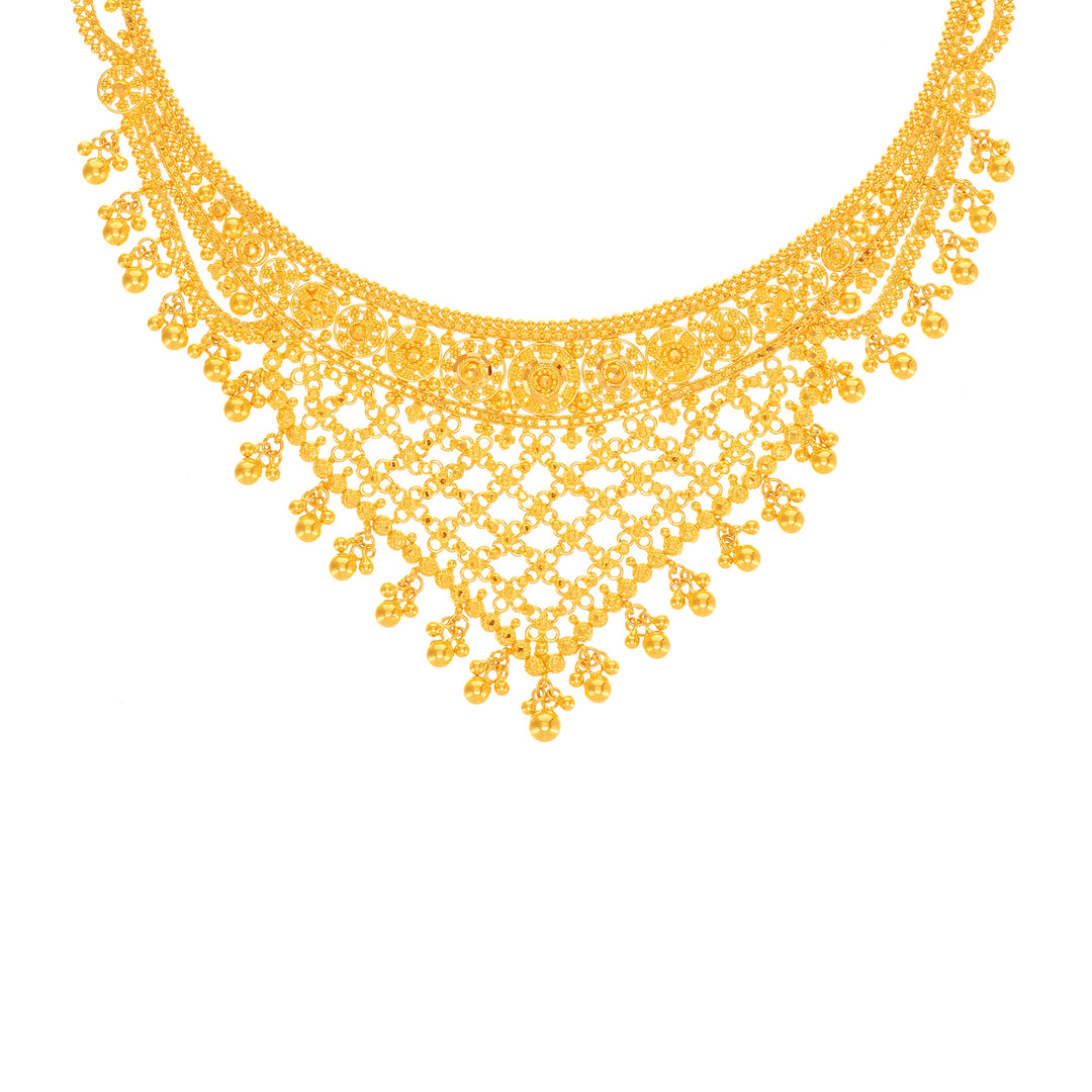 Glamorous Necklace Set in 22K Gold