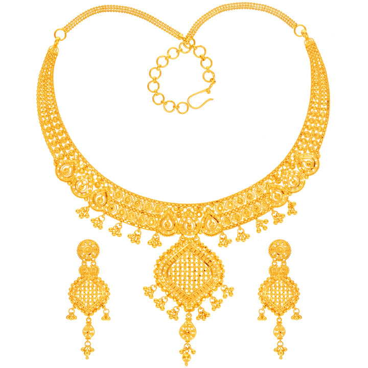 Attractive Necklace Set in 22K Gold