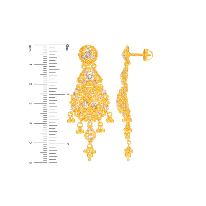 Charming Two tone Necklace Set in 22K Gold