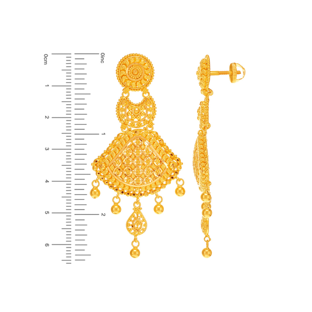 Artistic Necklace Set in 22K Gold