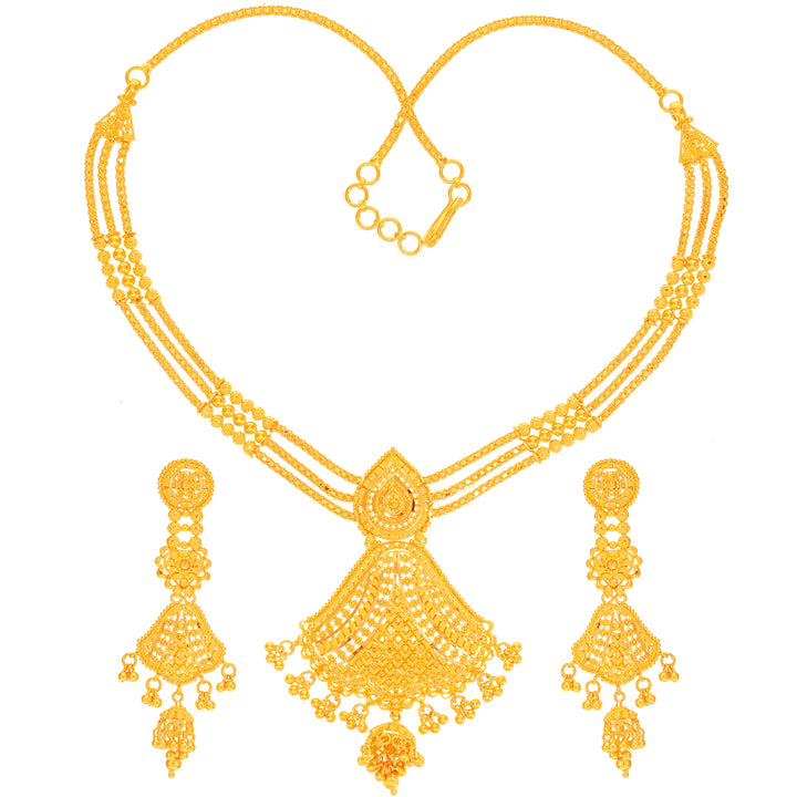 Precious Necklace Set in 22K Gold
