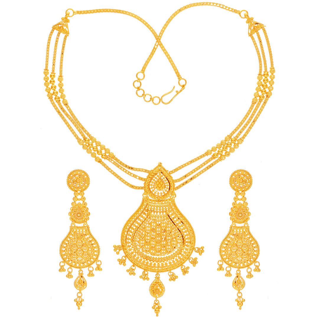 Endearing Necklace Set in 22K Gold