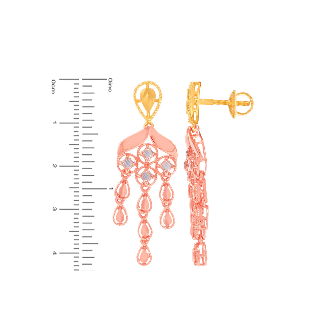 Gorgeous Three tone Necklace Set in 18K Gold