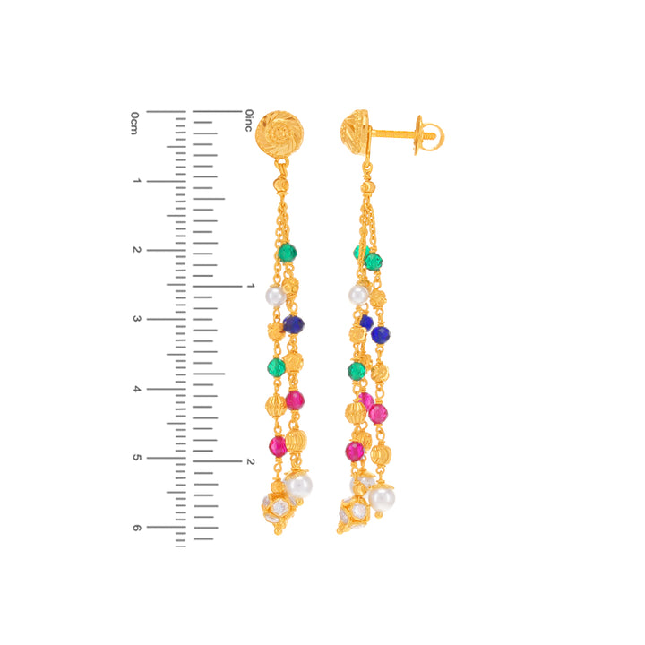 Ravishing Necklace Set With Gemstones in 22K Gold