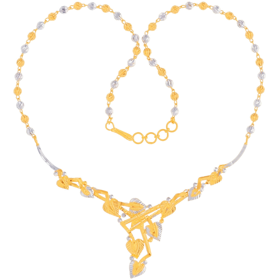 Classic Two tone Necklace in 22K Gold