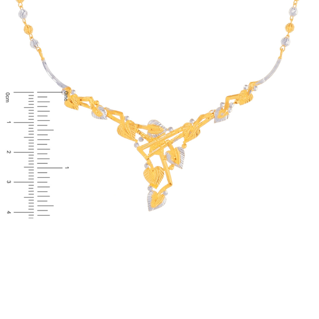 Classic Two tone Necklace in 22K Gold