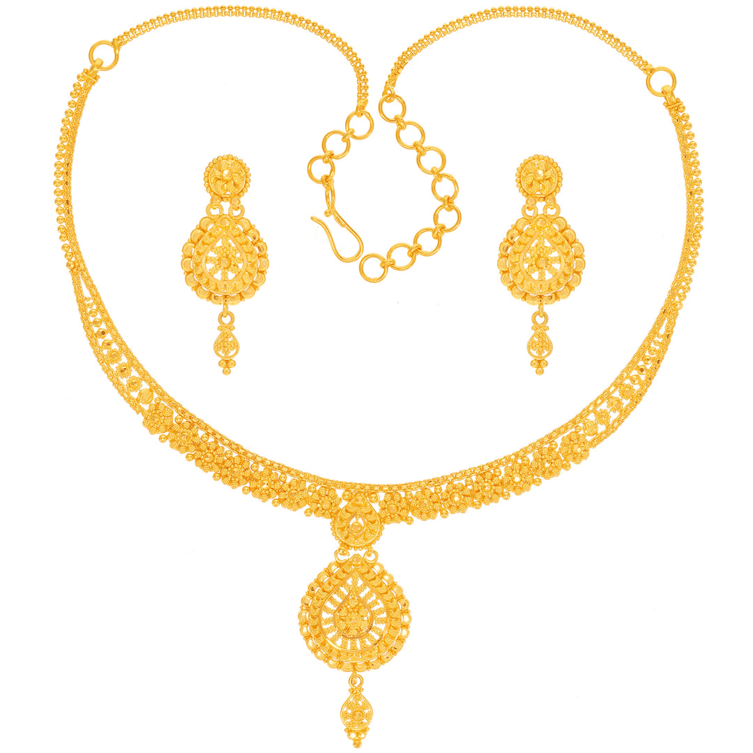 Opulent Necklace Set in 22K Gold