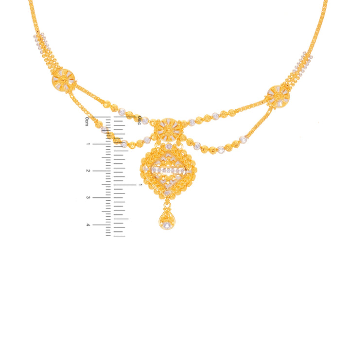 Delightful Two tone Necklace Set in 22K Gold
