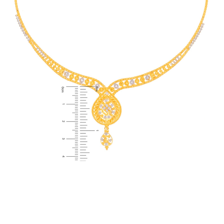 Enchanting Two tone Necklace Set in 22K Gold