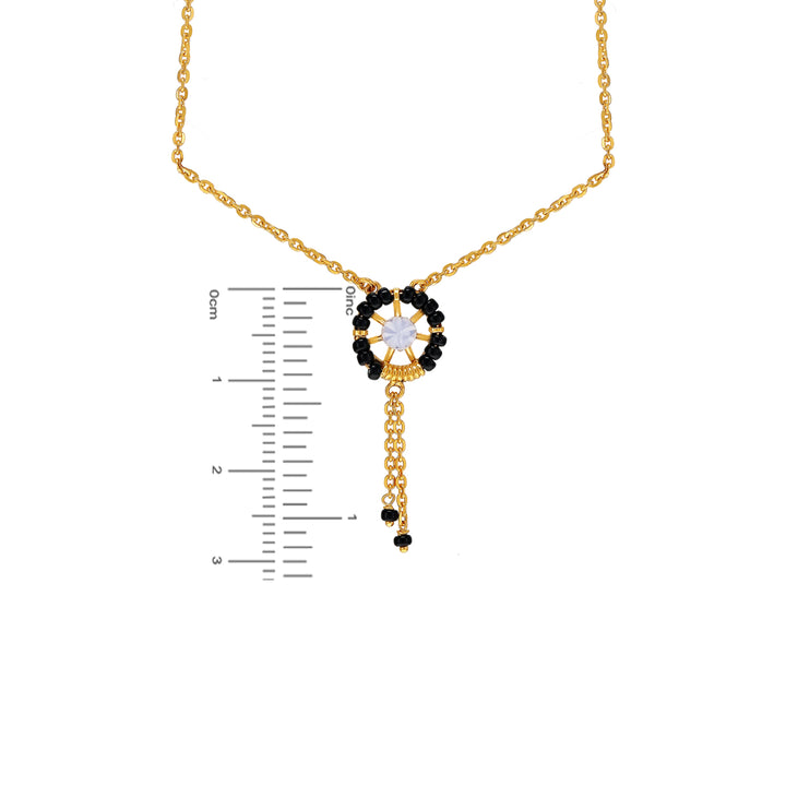 Intricate Necklace Set With CZ in 22K Gold
