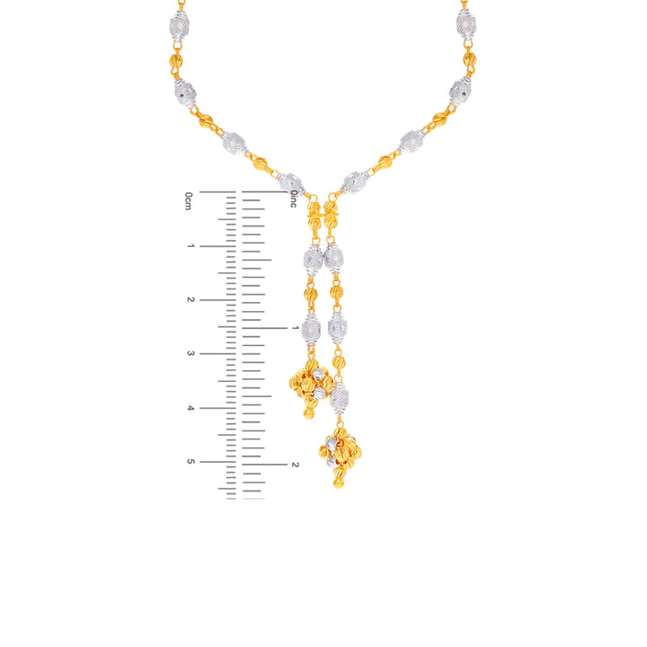 Intricate Ball Two tone Necklace Set in 22K Gold