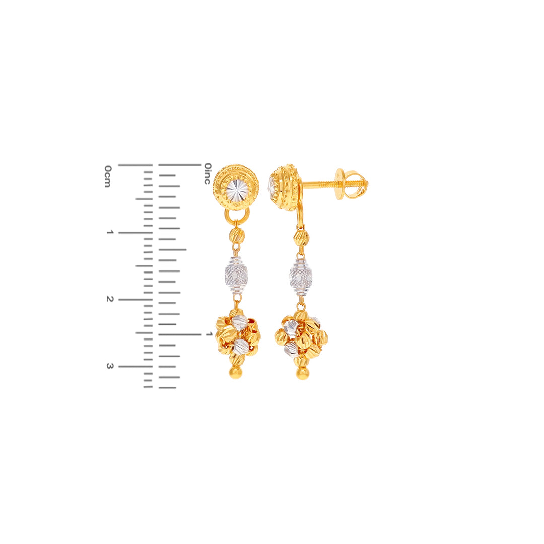 Intricate Ball Two tone Necklace Set in 22K Gold