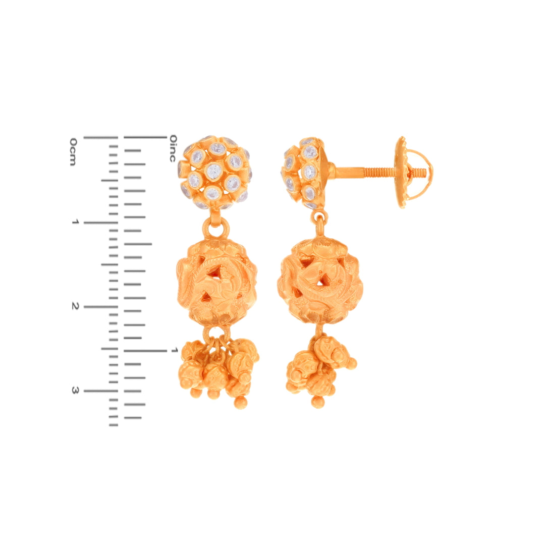 Precious Antique Necklace Set With White Polki in 22K Rose Gold