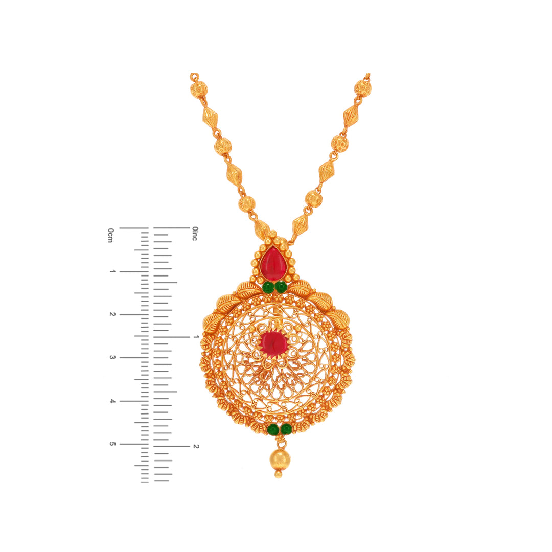 Beautiful Antique Pendant Set With Gemstones in 22K Gold