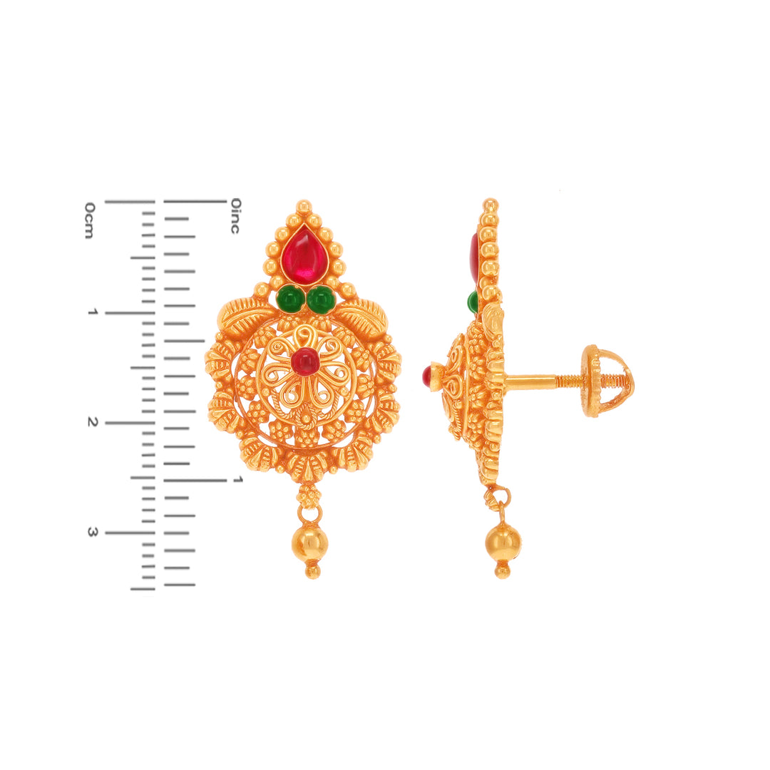 Beautiful Antique Pendant Set With Gemstones in 22K Gold