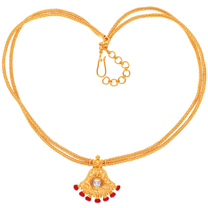 Charming Antique Necklace With Gemstones in 22K Gold