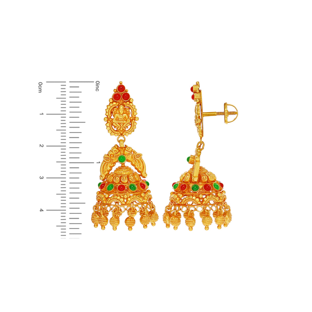 Elegant Antique Laxmi Choker Set with Gemstones in 22K Gold