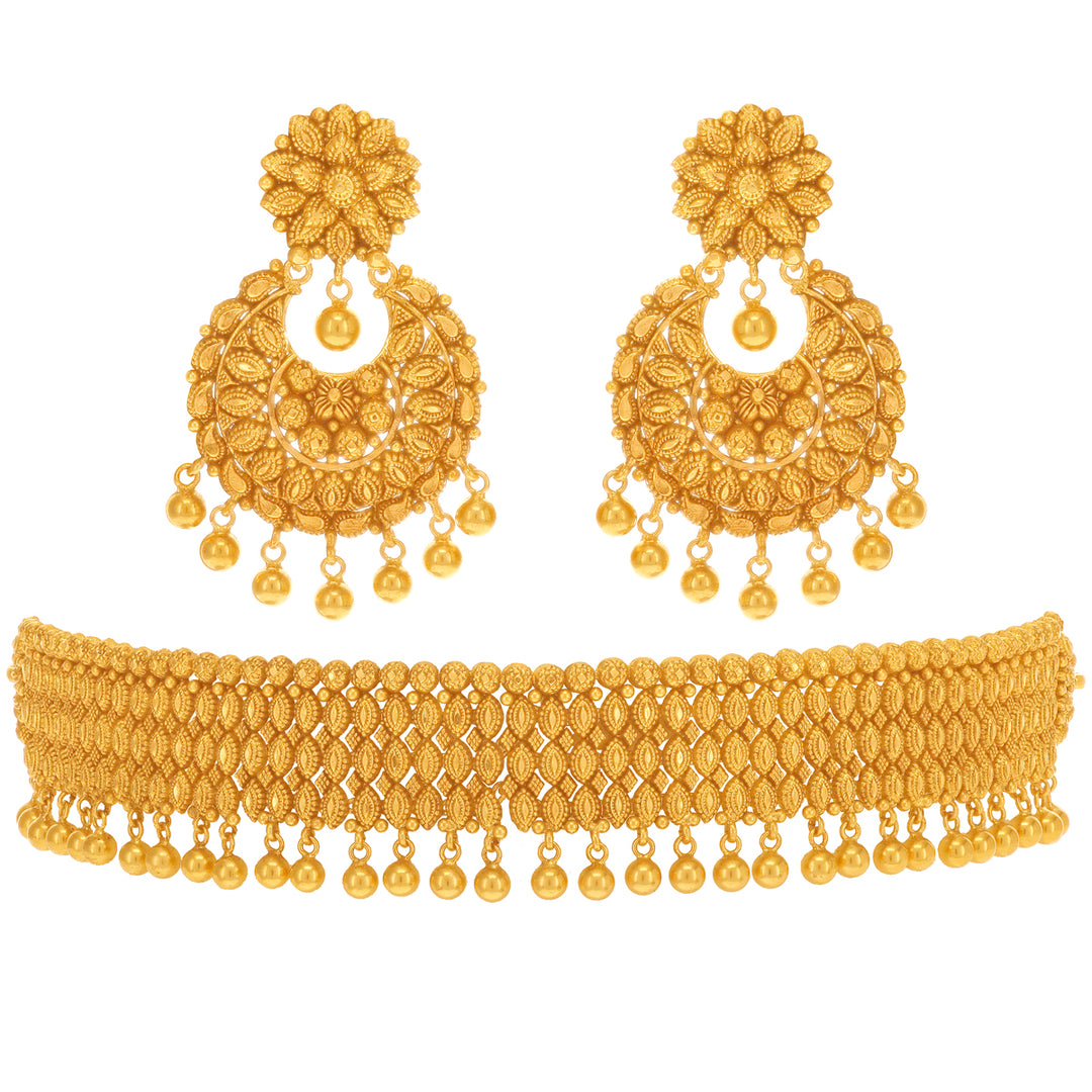 Precious Antique  Choker Set in 22K Gold