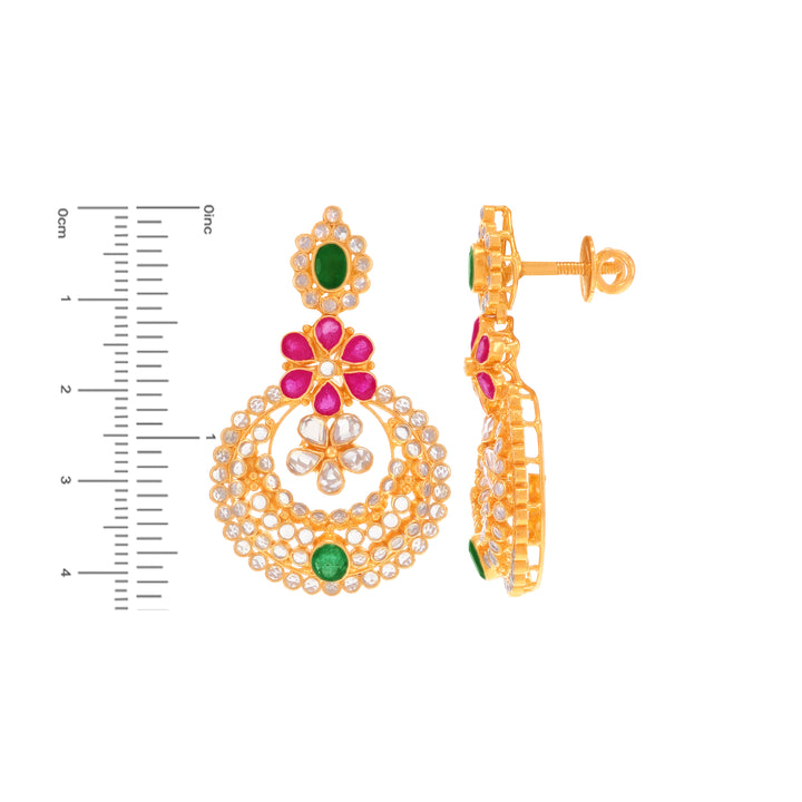 Ravishing Antique Necklace Set With Ruby & Emerald in 22K Gold