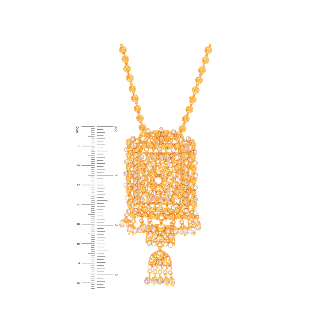 Attractive Antique Pendant Set With Polki In 22K Gold