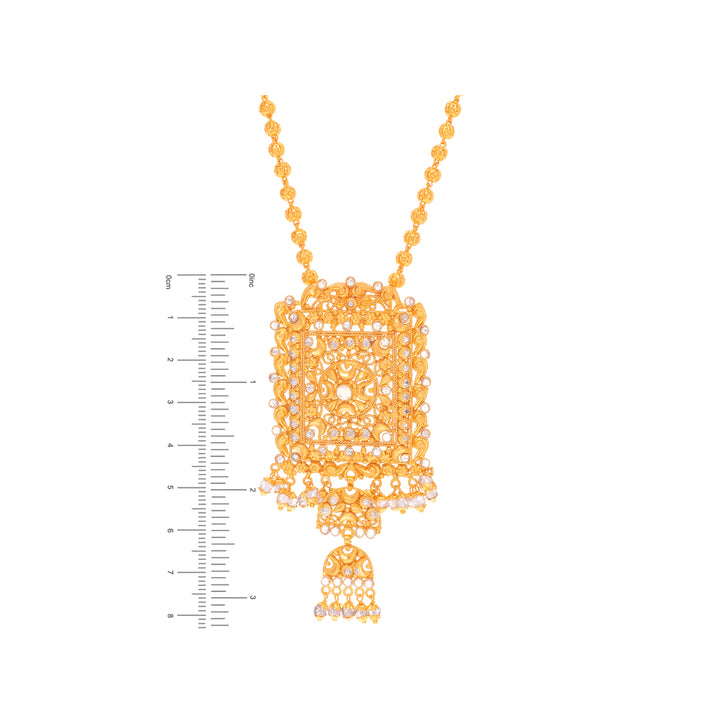 Attractive Antique Pendant Set With Polki In 22K Gold
