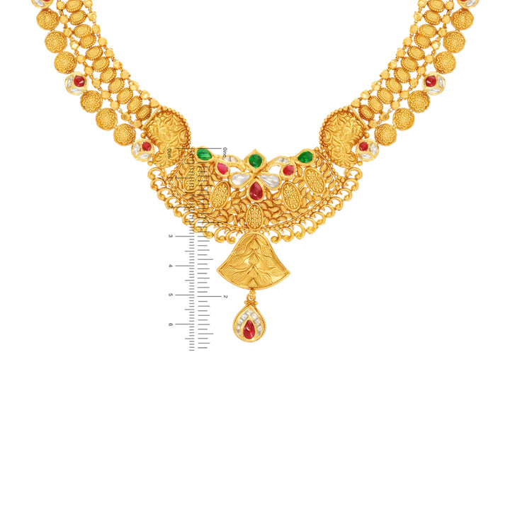 Magnificent Antique Necklace Set With Kundan & Gemstones in 22K Gold