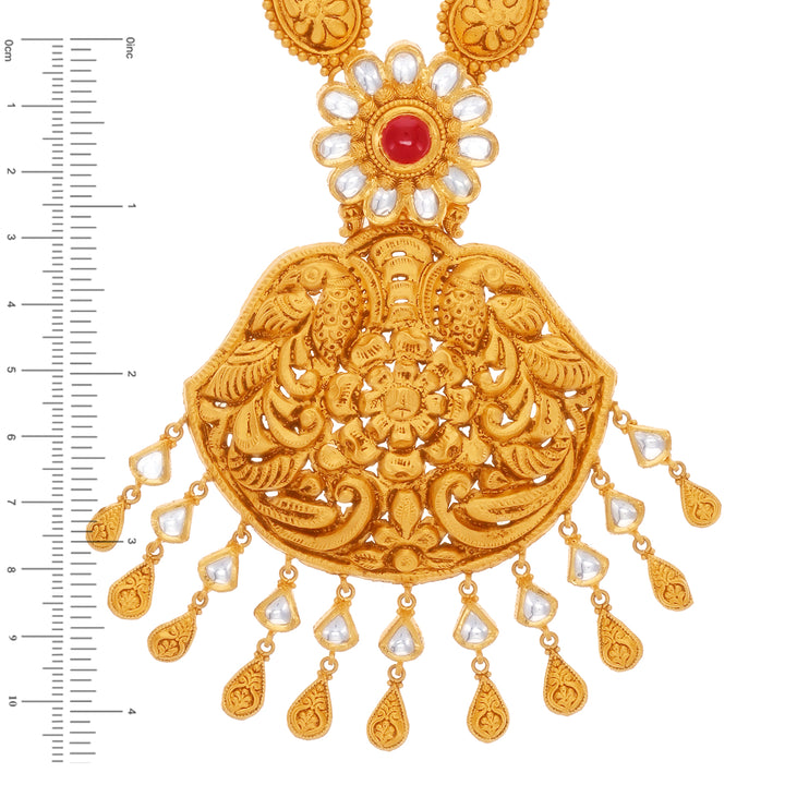 Magnificent Antique Patta Haaram With Kundan & Ruby in 22K Gold
