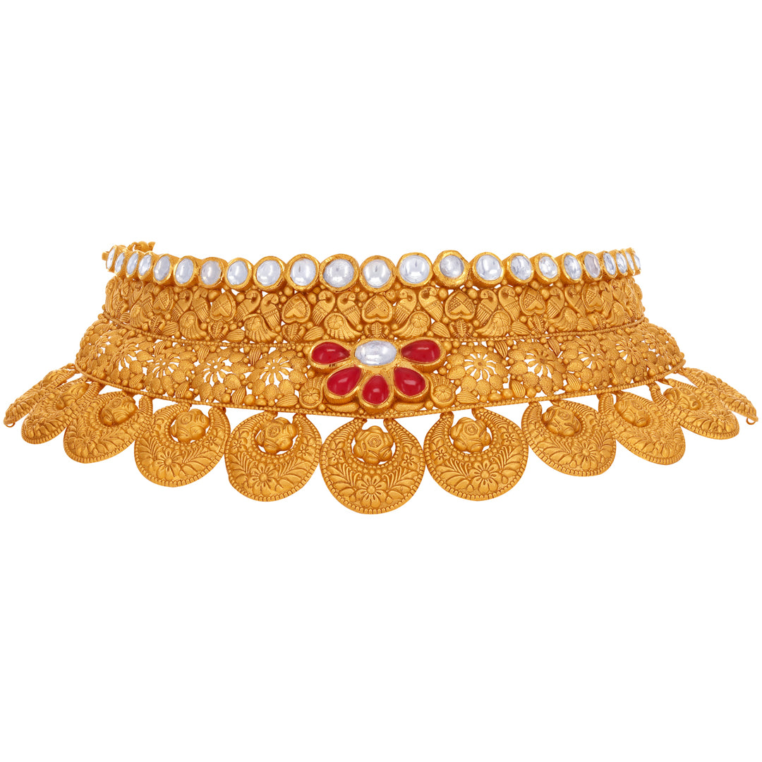 Gorgeous Choker Set With Kundan in 22K Gold